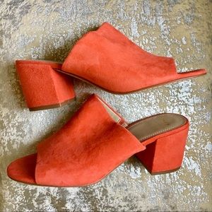 Marc Fischer Orange Suede Slides